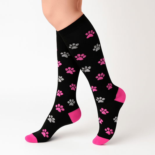 Pawesome Pink Compression Socks - TheraWear