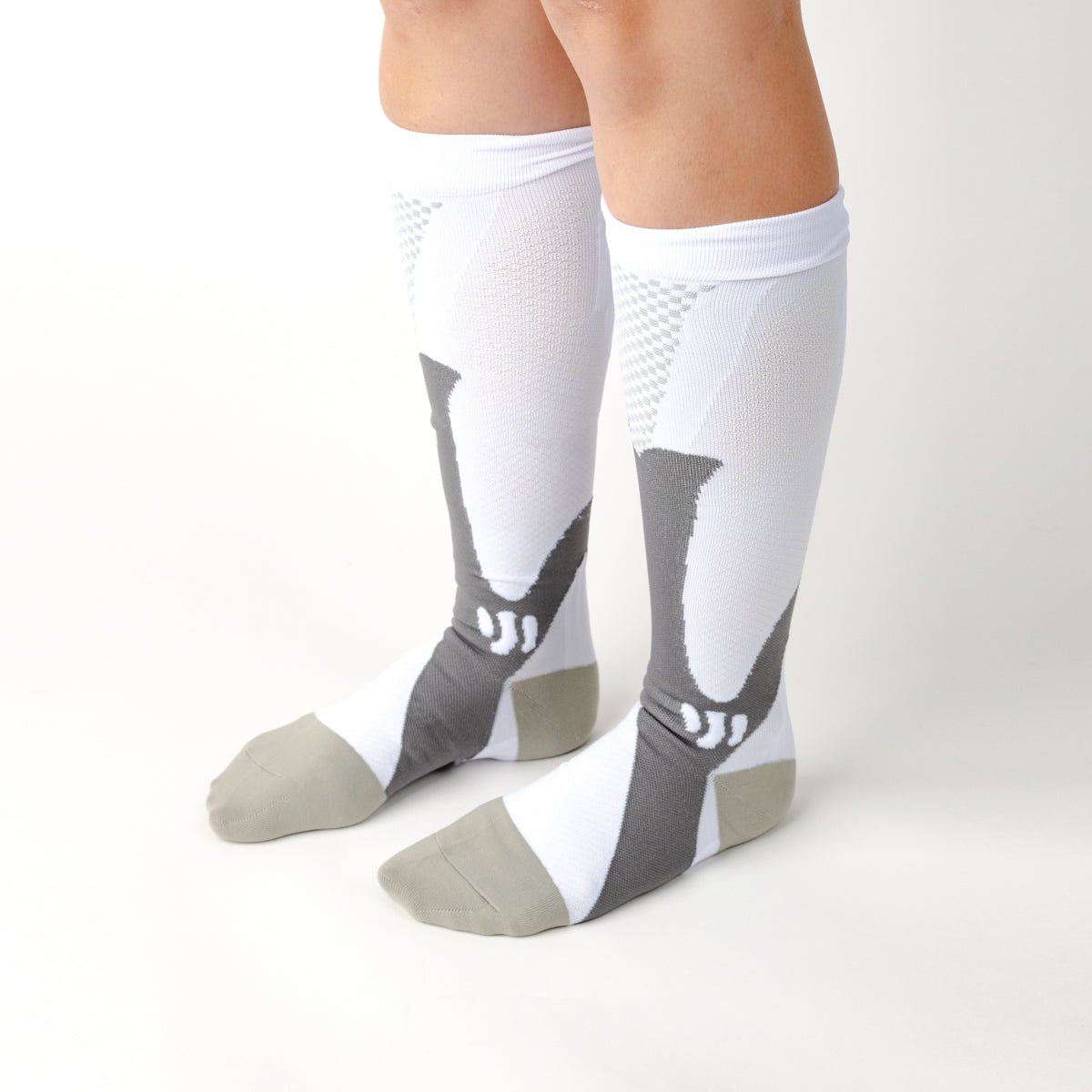 Active White Compression Socks - TheraWear