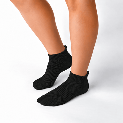 Bamboo Ankle Compression Socks - Black - TheraWear
