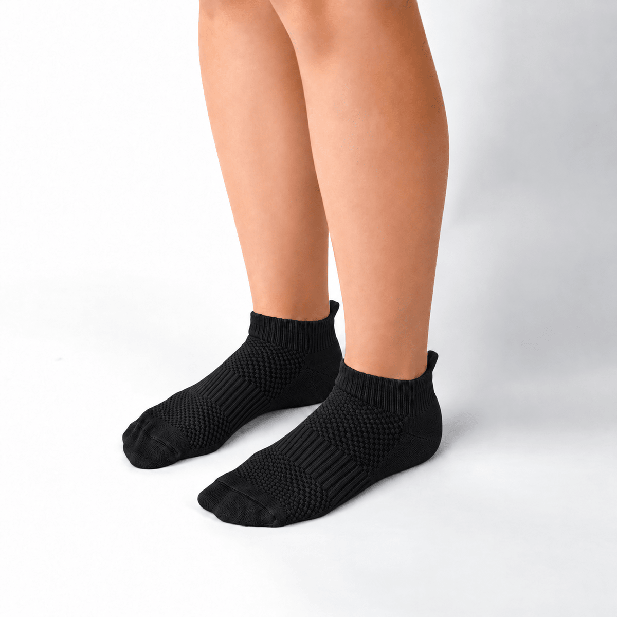 Bamboo Ankle Compression Socks - Black - TheraWear