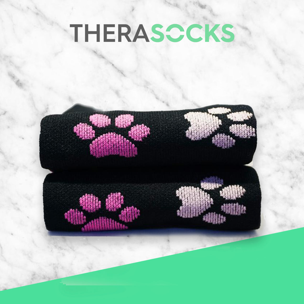 TheraSocks Knee High - Pawesome Pink - TheraWear