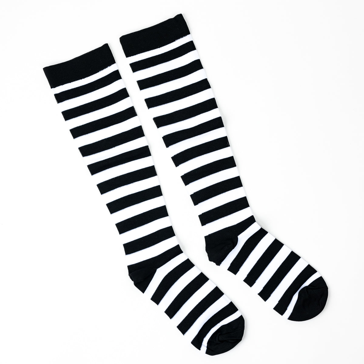 Black & White Striped Compression Socks