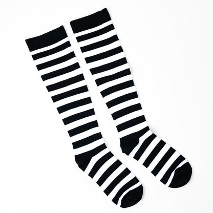 Black & White Striped Compression Socks