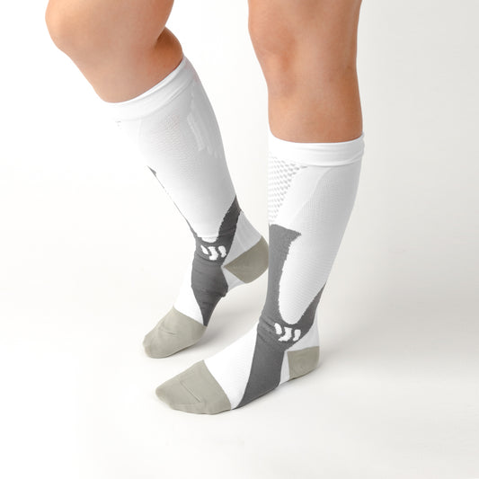Active White Compression Socks