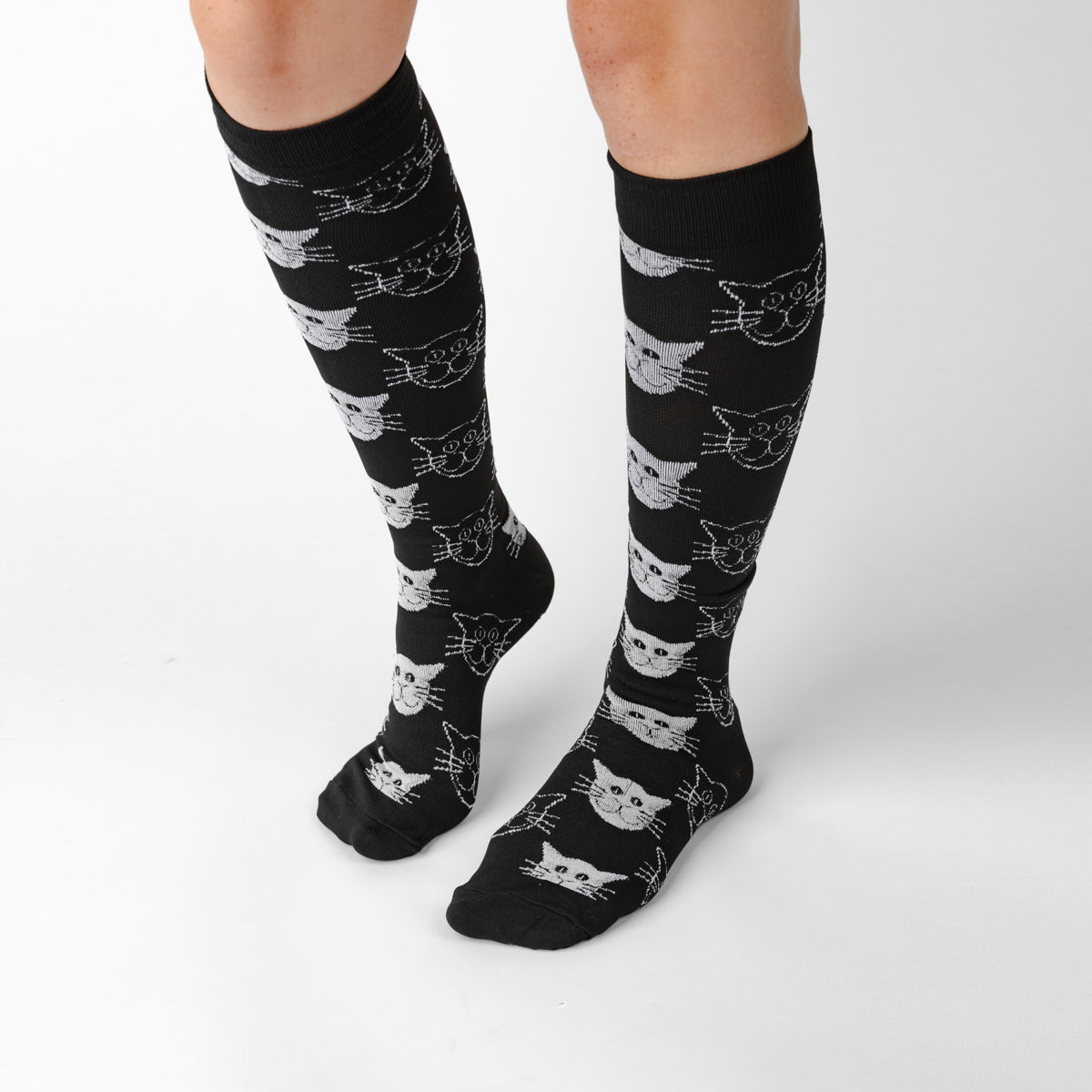 Black n White Cats Compression Socks