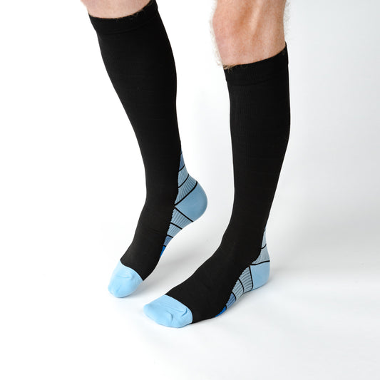 Retro Blue Compression Socks