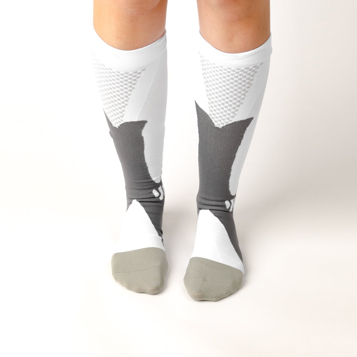Active White Compression Socks - TheraWear