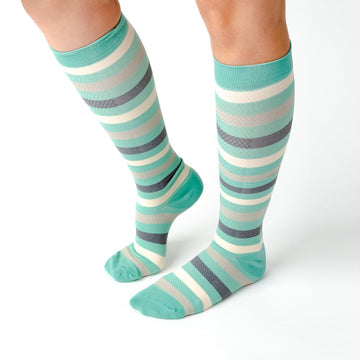 Blue Striped Compression Socks - TheraWear